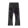 Marque de mode hommes jean Splash encre Graffiti couture Micro haut-parleur pantalon hommes Hip Hop rue Jeans décontractés pantalon