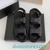 Designer Damen Grandad Sandalen Hochwertige Damen Slides Kristall Kalbsleder Freizeitschuhe Chanele Steppplattform Sommer Strand Chan Slipper 35-42