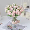 Decorative Flowers High Quality Silk Hydrangeas Artificial White Carnation Bouquet Fake Plants For Home Christmas Wedding Party Decoration