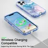 Luxury Marble IMD Strong Phone Cases for iPhone 15 14 13 12 11 Pro Max XR XS 7 8 plus 3 in 1 Militray Shockproof Heavy Duty Cellphone Cover