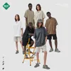 T-Shirts à manches courtes pour hommes, ample, avec système de couleurs BROUILLARD, marque Tide, épaules dénudées, nouvelle collection printemps et été 2023