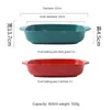 Plates Nordic Cheese Baked Rice Plate Microwave Ceramic Bakeware Home Creative Non-stick Baking Pan With Binaural China