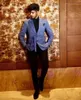 Garnitury męskie Vlevet Suit 2 sztuki Blazer Blazer Black Pants Single Bered with Belt Jacket Fashion Tuxedo Business Nowoczesny pan młody