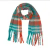 Plaids Scarves Tassel Grid Wraps Girls Pashmina Fringed Blankets Scarf Cashmere Winter Wrap Thickened Fashion Shawl Blanket Lattice Muffler Check Collar BC314