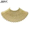 Beaded Necklaces MANILAI Brand Indian Jewelry Handmade Beaded Statement Necklaces For Women Collar Beads Choker Maxi Necklace Wedding Dress 230214