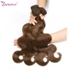 Lace Wigs Brown Body Wave Bundles Cheveux Brésiliens Humains Pour Femmes 4 Raw 1 3 4 Pcs Offres Remy 230214