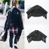 Jackets Girl Fashion Leather lapela Tassel Motocicleta Jaqueta de couro Spring Autumn Jackets para meninas 230213