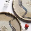Tablice 9 -calowe retro ceramiczne zachodnie stek stekowy komercyjny kreatywny płytki dysk domowy zastawa stołowa spersonalizowane śniadanie