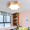 Luci a soffitto lampada in legno in legno massiccio LED LIGHT REMOTO Dimmtura Round Study Camera