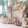 Other Event Party Supplies 115pcs Doubled Cream Peach Balloons Garland Arch Wedding Decoration Apricot White Rose Gold Ballon Brithday Decor 230215