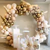 Andra evenemangsfestleveranser 1Set Sand White Gold Balloon Garland Arch Beige Khaki Bröllopsdekoration Baby Shower S Birthday Decorations 230215