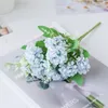 Decorative Flowers High Quality Silk Hydrangeas Artificial White Carnation Bouquet Fake Plants For Home Christmas Wedding Party Decoration