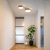 Plafoniere 1/2/3 testa lampade a led per camera da letto sala da pranzo soggiorno paralume esagonale in legno giapponese decorazioni per la casa al coperto luminare