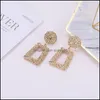 Stud Big Vintage Earrings For Women Fashion Jewelry Trend Gold Color Geometric Statement Earring Drop Delivery Dhjcv