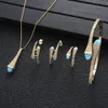 Jóias de casamento Conjuntos de jóias famosas 4pcs Jóias aquáticas Conjuntos de jóias para festas de casamento feminino Craft de zircão cúbico Dubai Jóias de noiva 230215