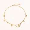 Design Design Design Naszyjnik Faux Skórzanie 18K Gold Stated Stal Stael Naszyjniki Choker Choker Letter Wiselan Europe America Modna biżuteria ślubna x342