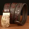 Belts 3.5CM Eagle Alloy Automatic Buckle Cowskin Leather Belt Quality Men Wasitbad Strap Genuine Leather Gift Bussiness Belt For Jeans 230214