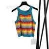 Kvinntankar Camis Designer Sweaters Womens Knits Designer T-shirt Topp H￶gkvalitativ m￶nster Kort ￤rm Stickad Women's Vest Suspenders Knitting T Shirts F2XM