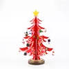 Christmas Decorations Mini Wooden Tree Decoration DIY Craft Xmas Home Ornament Accessories Year Festival Party Chlidren Kids Toys Gifts