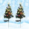 Juldekorationer 1/2st Solar LED Four-Color Tree Floor Lamp Lampa utomhusdekoration Courtard Lawn Garden Landscape Lights