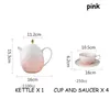 DINING SETS GRADient Color Afternoon Afternoon Tea Set Kleurrijke beker en Saucer Coffee Cups Ceramics Teapot Graceful Drinkware met bord 1set