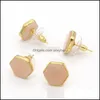 Stud Hit Hexagone Différentes Couleurs Boucles D'oreilles En Cristal Rose Drusy Turquoise Lazi Reiki Pierre Pour Femmes Earingd Drop Livraison Bijoux Dhtce