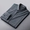 Mäns casual skjortor Luxury Premium Plaid Shirt Mäns långärmad topp 2023 Spring and Summer High-end mode koreansk slitage