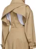 Korki damskie płaszcze deat mody lapa lapa pusta pas pasek dekonstruuj długie rękawie wiatrówki żeńska jesień 2023 17A2730 230215