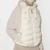 Women's Vests ODN Set FW Womens Short 90 White Duck Down Coat med Hat 230215