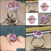 Bagues de cluster Luxe Sier Bague Oeuf Diamant Poudre Zircon Tempérament Femme Fiançailles Mariage Drop Livraison Bijoux Dhkd9