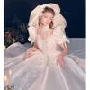 Abito da sposa da sposa in pizzo crace abito da sposa applique abito da sposa cappella in perline modesto nuovo arrivo treno sweep tulle sweep opstidos de novi