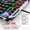 Keyboards New K100 real metal mechanical gaming keyboard with hand rest mobile phone holder knob adjustment 104-key wired keyboard T230215