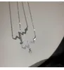 Chaînes Couleur Argent Collier Pour Femmes Or Rose Bijoux Zircon Clignotant Conception Simple Tempérament Clavicule Chaîne Femme De Luxe INEFFA