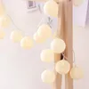 Strings 20 LED Cotton Ball Garland Lantern Lights Christmas Fairy Lighting For Outdoor HolidayWedding Xmas Party Home Decoration