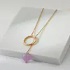 Pendentif Colliers Opale En Acier Inoxydable Collier Pour Femmes 18K Réel Plaqué Or Résistant À L'eau Fading Mode Dames Bijoux En Gros