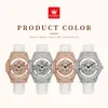 Relógios de pulso Olevs Senhoras Relógios Flash Diamantes Snowflake Quartz Watch para Mulheres Original Impermeável Couro Relógio de Pulso Moda Tendência Estrelas 230215