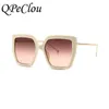 Sunglasses 2021 New Fashion Oversized Square Sunglasses Women Brand Vintage Metal Frame Gradient Sun Glasses Female Shades Oculos Feminino G230214