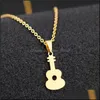 Earrings Necklace Stainless Steel Jewelry Sets Guitar Lovers Engagement Set Drop Delivery Dh5Kw