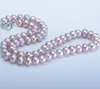 Chains 8-9 MM Natural PINK Purple White Pearl Necklace 18" 36"