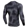 Camisetas masculinas Camisa de ginástica masculina Tops de fitness de fitness respirável de fitness de manga comprida para homens que executam treino esportivo apertado