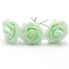 Dekoracyjne kwiaty Mint Roses Spring Wedding 3 "Sztuczny wystrój kwiatowy 100 łodyg do ciasta Topper bukiet stequet corsage lnpe032