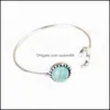 Charm Bracelets Brand Turquoise Bangles Sier Bangle Wholesale Moon Cuff Drop Delivery Jewelry Dhqbf