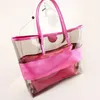 Bolsas de noite Hisuely Women PU Handbag Block Block Pacote de verão transparente de grande capacidade Bolsa de praia Jelly Crystal ombro