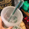 Starbucks Tubblers Kolor Zmiana plastikowego kubka Zmiana 24 uncji plastikowy sok do picia kubek z wargą i słomką magiczną kawą