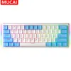 Tastaturen MUCAI MK61 USB-Gaming-Mechanische Tastatur Roter Schalter 61 Tasten Verkabelt Abnehmbares Kabel RGB-Hintergrundbeleuchtung Hot Swapable T230215