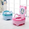 Seat Covers Training Toilet Seat Comfortable Backrest Cartoon Pots Portable Baby Folding Pot For Children Potty Toilet Bedpan 230214