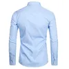 Mens Casual Shirts Top Quality Dress Fashion Slim Fit Long Sleeve Men Black White Formal Button Up Chemise Homme 230214