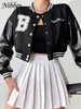 Womens Jackets Nibber Fall Winter Baseball Uniform Jacket Letter Print Top Street Casual Coat Cool Style Bomber jacket For Clothing 230215