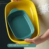 Plates Nordic Cheese Baked Rice Plate Microwave Ceramic Bakeware Home Creative Non-stick Baking Pan With Binaural China