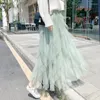 Skirts Skirt Female Fairy Super Forest Mesh Spring And Summer Solid Casual Mid-length Fluffy Cake Clothing Top